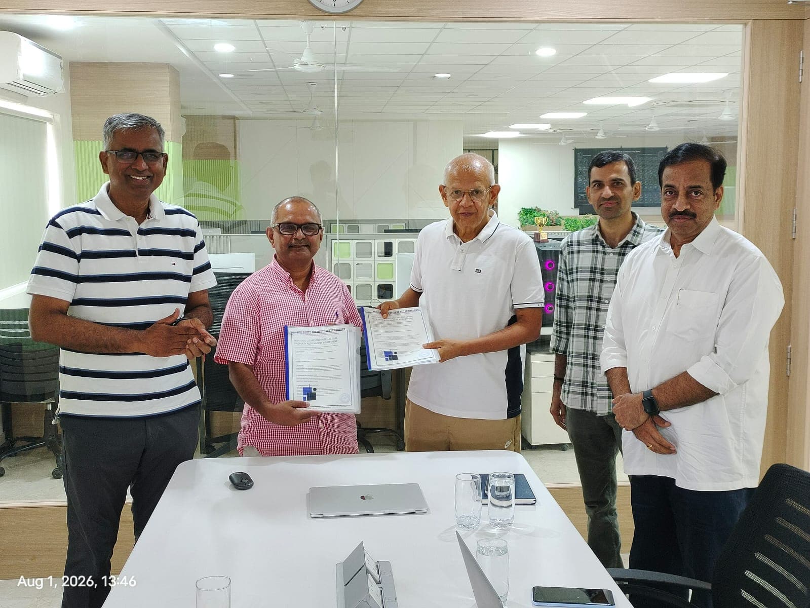 SyncSilica and NGIT leaders during the collaboration signing ceremony in Hyderabad, India